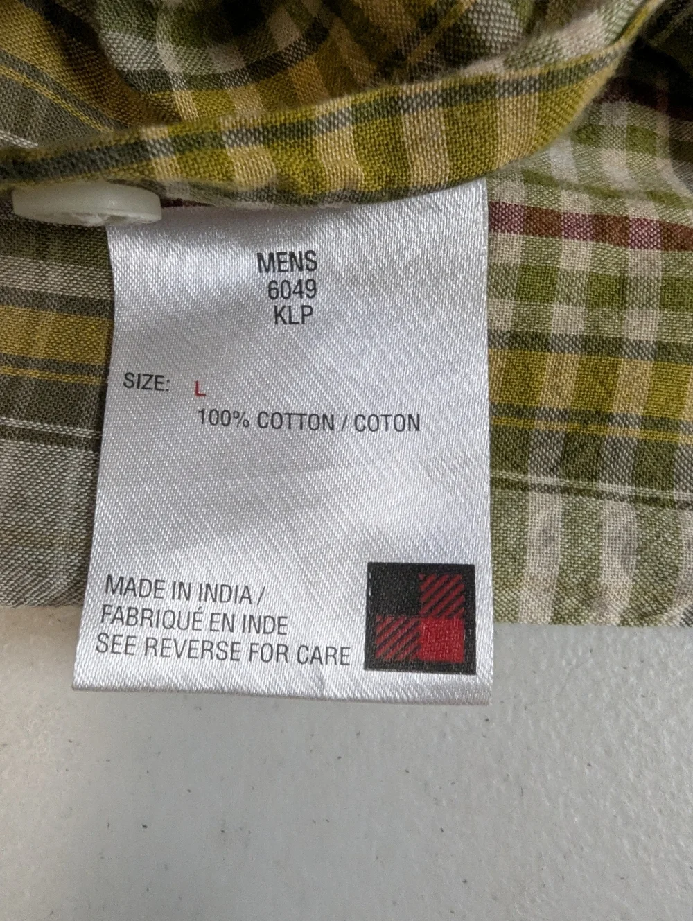 Woolrich Men's Size L Plaid Short Sleeve Button Down Shirt 100% Cotton Green Tan